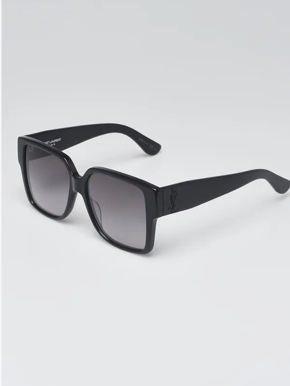 Yves Saint Laurent Black Gradient Lens Square Sunglasses